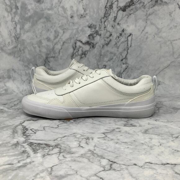 Official Program Sz 8 Off White/White STU-90 Leather Canvas Sneaker P1-27 - Picture 4 of 11